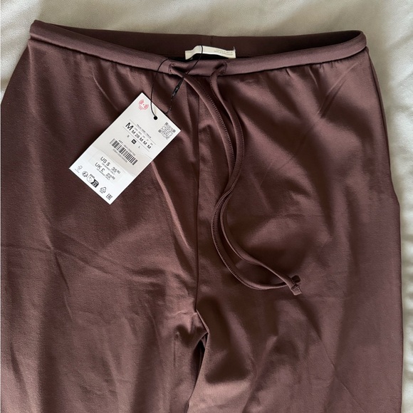 Zara Chocolate Drawstring Pants - Picture 2 of 5